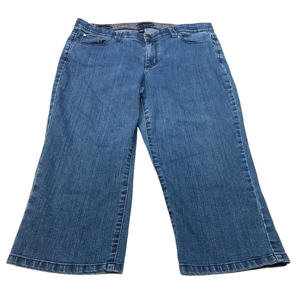 Gloria Vanderbilt‎ mid rise womens 12 cropped blue jean denim straight leg